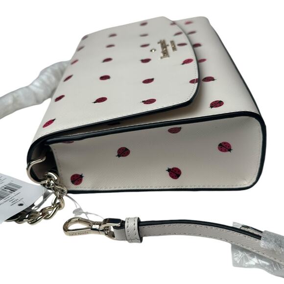 Kate Spade Carson Ladybug Print Convertible Crossbody Cream multi Bag - Picture 6 of 11